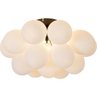 Art Deco loftslampe sort med opalglas 4-lys - Uvas