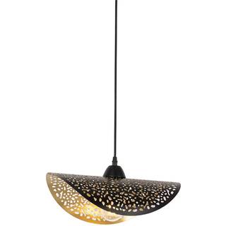 Oriental pendellampe sort med guld 35 cm - Japke