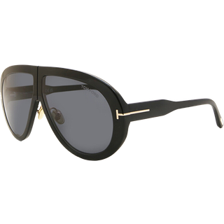 TOM FORD Unisex FT0836 TROY 01A Solbriller Acetat Sort Grå Pilot Normal