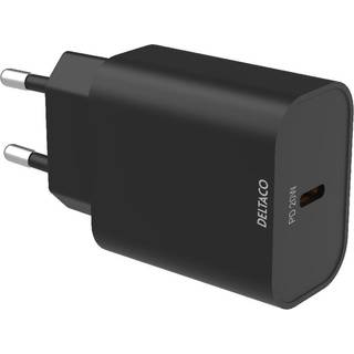 DELTACO USB-C wall charg., 1x USB-CPD, 20 W, black