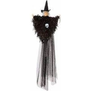 Hängende Hexe mit Totenkopf schwarz 53cm