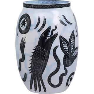 Kosta Boda Caramba Vase 340 Mm Hvid - Vaser Glas Sort - 7048735