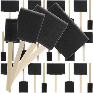U.S. Art Supply Variety Pack Foam Sponge Wood Håndter pensel sæt (Value Pack med 40 børster) - Letvægtsholdbar og fantastisk til acrylics pletter