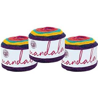 Lion Brand Yarn Mandala Yarn Multicolor Yarn til hækling og strikning af håndværksgarn 3-pakning Wizard