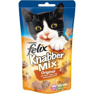 Felix Knabber Mix Original med smag af kylling, lever og kalkun 199.17 DKK/1 kg (8 x 60.0g)