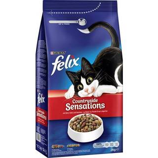 Felix Countryside Sensations® med en lækker blanding af oksekød og kylling og grøntsager, til katte 36.48 DKK/1 kg