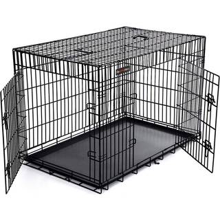 Hundekurv, Foldbar, 122 Cm Lang, 2 Døre, Xxl, Sort