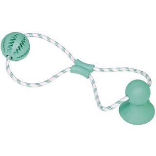 Rubber ball w/ rope 50 cm, Ball: Ø 7 cm