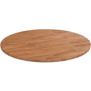 rund bordplade Ø70x1,5 cm behandlet massivt egetræ lysebrun