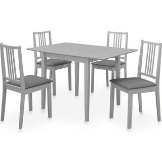 spisebordssæt 5 dele MDF grå