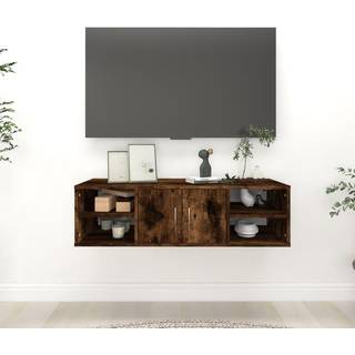 væghylde 102x30x29 cm konstrueret træ røget eg