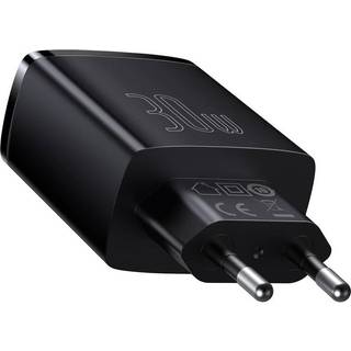 Baseus Charger Compact Quick Charger 2xUSB USB-C PD 3A 30W - Black