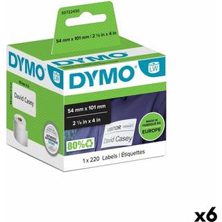 DYMO Shippingetiketter 54x101 Hvid 6 rl 220 stk pr rl