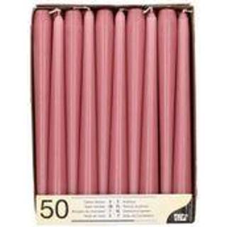 50 stk. Mørkerosa Stearinlys 25 cm – Tilfør elegance og ro til enhver fest