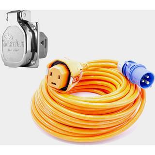 Landstrømspakke SmartPlug, landstrømskabel, 230 V, 16 A, fra CEE til SmartPlug, 25 meter + landstrømsindtag i rustfrit stål