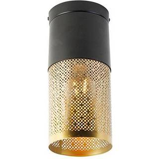 Industriel loftslampe sort med guld - Raspi