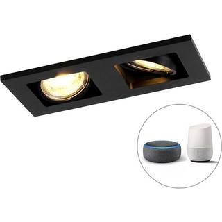 Moderne smart indbygningsspotlight sort inkl. 2 WIFI GU10 - Qure