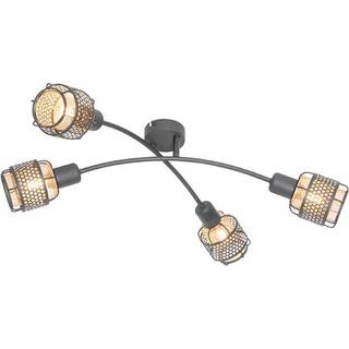 Design loftslampe sort med guld 4-lys - Noud