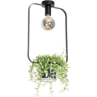 Moderne loftslampe sort med glas rektangulær - Roslini