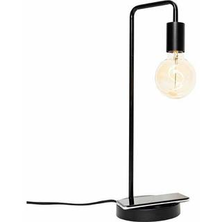 Moderne sort bordlampe med trådløs opladning - Facil