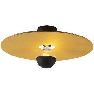 Loftslampe sort flad skærm gul 45 cm - Combi