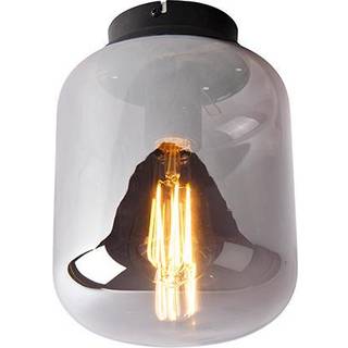 Design loftslampe sort med røgglas - Bliss