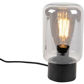 Design bordlampe sort med røgglas - Bliss Cute