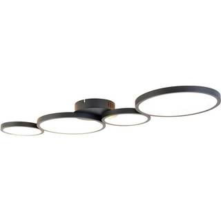 Loftslampe sort inkl. LED 3-trins dæmpbar 4-lys - Lupolo