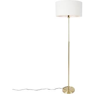 Gulvlampe justerbar guld med skærm hvid 50 cm - Parte