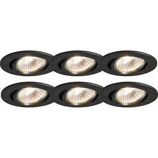 Sæt med 6 indbyggede spotlights sort vippbare - Cisco