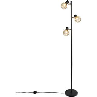 Design gulvlampe sort med guld 3-lys justerbar - Mesh