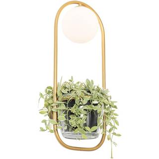 Art Deco væglampe guld med hvidt glas - Isabella