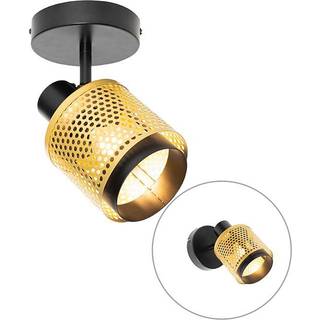 Industriel spotlight sort med guld - Kayden