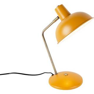 Retro bordlampe gul med bronze - Milou