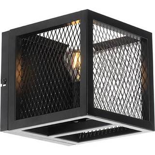 Industriel væglampe sort med mesh - Cage