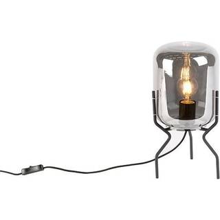 Smart design bordlampe sort med røgglas inkl. wifi A60 - Bliss