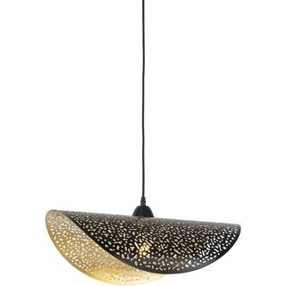 Oriental pendellampe sort med guld 50 cm - Japke