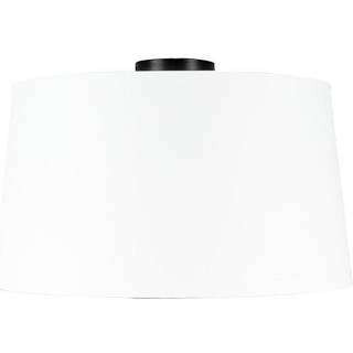 Loftslampe mat sort med hvid skærm 45 cm - Combi