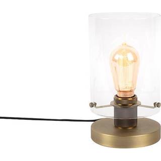 Skandinavisk bordlampe bronze med glas - Dome
