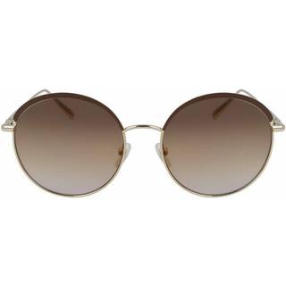 LONGCHAMP Kvinde LO131S 42821 718 Solbriller Metal Guld Brun Rund Normal Skygge