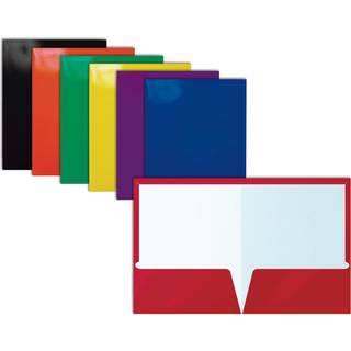 Bedre kontorprodukter 2-lomme blankt lamineret papirmapper Assorterede farver Letter-st?rrelse Papirportef?ljer ?ske med 25 assorterede farvemapp