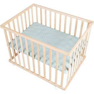 Roba Style Kravlegård med Hjul, Wood & Green