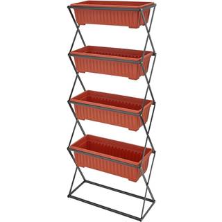 Bed med 4 kasser 52x21x127cm - brun