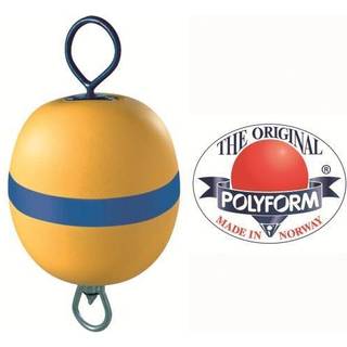 Fortøjningsbøje Polyform MR30, usænkelig, Ø25 cm x 36.5 cm, kort tap (14 cm), gul