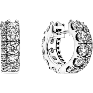 Pandora Creolen - Double Band Pavé Hoop - 290058C01 - silber