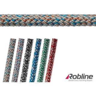 Tovværk i løbende meter Robline Sirius 500, polyester-kerne, 32-flettet polyester-kappe, sølv/rød, Ø10 mm