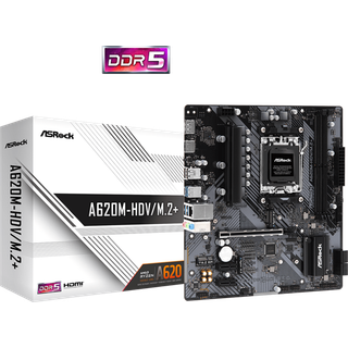 ASRock A620M-HDV/M.2+ Bundkort - AMD A620 - AMD AM5 socket - DDR5 RAM - Micro-ATX