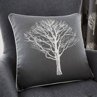 Fusion - Woodland Trees - Pude fyldt med 100% bomuld - 43x43 cm i kulgrå