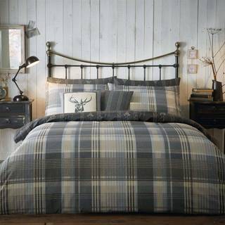 Dreams & Drapes Dreams & Drapes Grey Connolly Check 100% Cotton Duvet Cover and Pillowcase Set