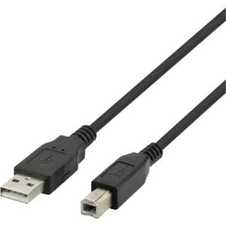 Deltaco USB 2.0-kabel, Type A - Type B, 2m - Sort
